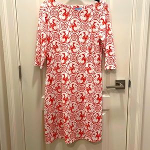 J. McLaughlin Dress Stunning Orange Dragon Print Catalina Cloth M